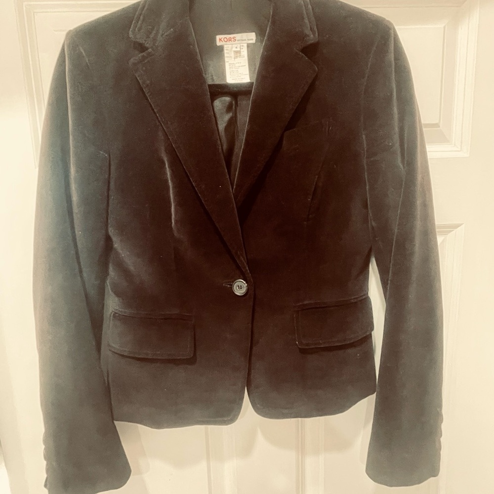 Michael Kors Women's Dark Brown  Velvet Blazer